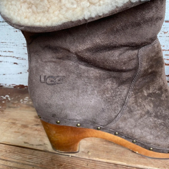 UGG Lynea Brown Suede Boot 9 - Picture 4 of 13